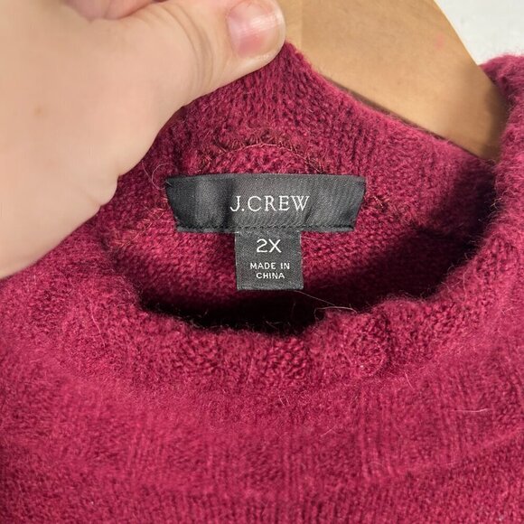 JCREW 2XL Maroon Red Marino and Alpaca Wool Blend Turtleneck Sweater - Picture 10 of 12